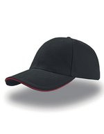 Atlantis Liberty Sandwich Cap aus Baumwolle, Turquoise/White One Size, AT610 – Black/Red