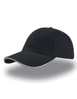 Atlantis Liberty Sandwich Cap aus Baumwolle, Turquoise/White One Size, AT610 – Black/White