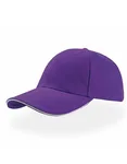 Atlantis Liberty Sandwich Cap made of Cotton, Black/Black One Size, AT610 – Purple/White