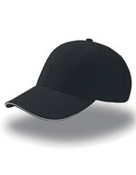 Atlantis Sport Sandwich Cap mit Baumwolleinsatz, Black/Black One Size, AT612 – Black/White