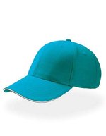 Atlantis Sport Sandwich Cap mit Baumwolleinsatz, Black/Black One Size, AT612 – Turquoise/White