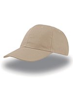 Atlantis Baumwoll Six Panel Cap mit Klettverschluss, Black One Size, AT613 – Khaki