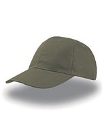 Atlantis Baumwoll Six Panel Cap mit Klettverschluss, Black One Size, AT613 – Olive