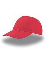 Atlantis Baumwoll Six Panel Cap mit Klettverschluss, Black One Size, AT613 – Red