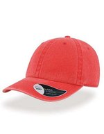 Atlantis Baumwoll-6-Panel-Cap mit Metallverschluss, Black One Size, AT645 – Red