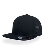 Atlantis Bank Cap mit PVC-Verschluss und Chino-Schirm, Black/Black One Size, AT668 – Bild 2