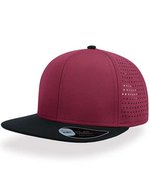 Atlantis Bank Cap mit PVC-Verschluss und Chino-Schirm, Black/Black One Size, AT668 – Borgogna/Nero