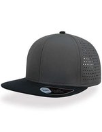 Atlantis Bank Cap mit PVC-Verschluss und Chino-Schirm, Black/Black One Size, AT668 – Grigio scuro/Nero