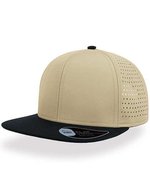 Atlantis Bank Cap mit PVC-Verschluss und Chino-Schirm, Black/Black One Size, AT668 – Cachi/Nero
