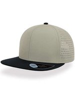 Atlantis Bank Cap mit PVC-Verschluss und Chino-Schirm, Black/Black One Size, AT668 – Grigio chiaro/Nero