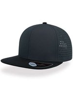 Atlantis Bank Cap mit PVC-Verschluss und Chino-Schirm, Black/Black One Size, AT668 – Blu navy/Nero