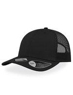 Atlantis Recycelte Baumwoll-Canvas Cap mit Mesh, Black/Black One Size, AT671 – Bild 2