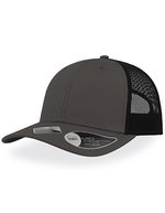 Atlantis Recycelte Baumwoll-Canvas Cap mit Mesh, Black/Black One Size, AT671 – Gris fonce/Noir