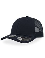 Atlantis Recycelte Baumwoll-Canvas Cap mit Mesh, Black/Black One Size, AT671 – Marine/Marine