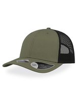 Atlantis Recycelte Baumwoll-Canvas Cap mit Mesh, Black/Black One Size, AT671 – Olive/Noir