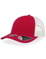 Atlantis Recycelte Baumwoll-Canvas Cap mit Mesh, Black/Black One Size, AT671 – Rouge/Blanc