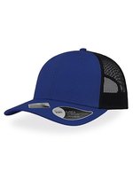 Atlantis Recycelte Baumwoll-Canvas Cap mit Mesh, Black/Black One Size, AT671 – Royal/Noir