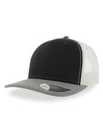 Atlantis Sonic Cap aus Baumwolle-Polyester-Mix, Black One Size, AT679 – Black/Grey Melange/White