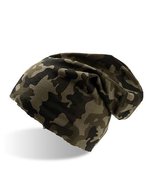 Atlantis Übergroße Beanie mit Rollsaum, Black One Size, AT700 – Camouflage