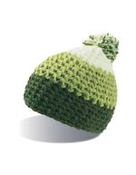 Atlantis Beanie mit Bommel und Fleecefutter, Black/Burgundy One Size, AT732 – Olive/Green/White
