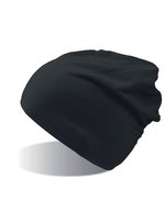 Atlantis Doppellagiges Baumwoll-Elasthan Beanie – Black