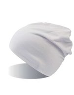 Atlantis Doppellagiges Baumwoll-Elasthan Beanie, Black One Size, AT736 – White