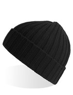 Atlantis Nachhaltiger Shore Beanie aus Rippstrick – Black