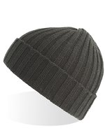 Atlantis Nachhaltiger Shore Beanie aus Rippstrick – Dark Grey Melange