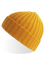 Atlantis Nachhaltiger Shore Beanie aus Rippstrick, Beige One Size, AT803 – Mustard
