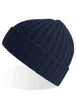 Atlantis Nachhaltiger Shore Beanie aus Rippstrick, Beige One Size, AT803 – Navy