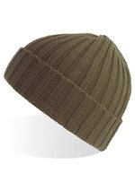 Atlantis Nachhaltiger Shore Beanie aus Rippstrick, Beige One Size, AT803 – Olive