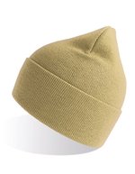 Atlantis Pure Beanie aus Recyclingmaterial, doppellagig, Acid Green One Size, AT805 – Beige