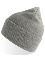 Atlantis Pure Beanie aus Recyclingmaterial, doppellagig, Acid Green One Size, AT805 – Light Grey Melange