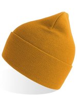 Atlantis Pure Beanie aus Recyclingmaterial, doppellagig, Acid Green One Size, AT805 – Mustard