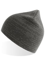 Reflektierender Beanie aus Recycling-Polyester – Dark Grey Melange