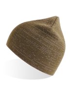 Reflektierender Beanie aus Recycling-Polyester – Olive