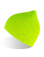 Atlantis Reflektierender Beanie aus Recycling-Polyester, Black One Size, AT806 – Giallo Fluo