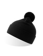 Wind-S Beanie with Pompom – Black