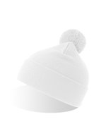 Wind-S Beanie with Pompom – White