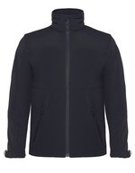 B&C COLLECTION Softshelljacke mit abnehmbarer Kapuze für Kinder – Black