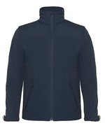 B&C COLLECTION Softshelljacke mit abnehmbarer Kapuze für Kinder – Navy