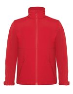 B&C COLLECTION Softshelljacke mit abnehmbarer Kapuze für Kinder – Red