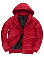 B&C COLLECTION Herrenjacke Superhood mit abnehmbarer Kapuze – Red/Black