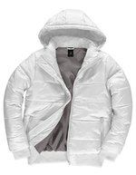 B&C COLLECTION Herrenjacke Superhood mit abnehmbarer Kapuze, Black/Cobalt Blue S, BCJM940 – White/Warm Grey