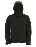 B&C COLLECTION Softshell-Jacke mit Balaclava-Kapuze für Herren – Black