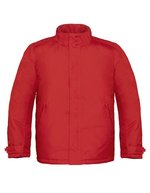 B&C COLLECTION Herrenjacke Real+ mit versteckter Kapuze – Deep Red