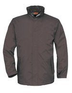 B&C COLLECTION Nylon-Taft Jacke Ocean Shore mit Kapuze – Dark Grey (Solid)