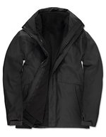 B&C COLLECTION 3-in-1 Kapuzenparka mit Fleece-Innenjacke – Black