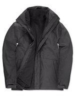B&C COLLECTION 3-in-1 Kapuzenparka mit Fleece-Innenjacke – Dark Grey (Solid)