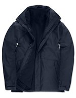 B&C COLLECTION 3-in-1 Kapuzenparka mit Fleece-Innenjacke – Navy